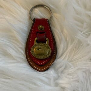 Dooney & Bourke red Leather Keychain with Brass Accent
